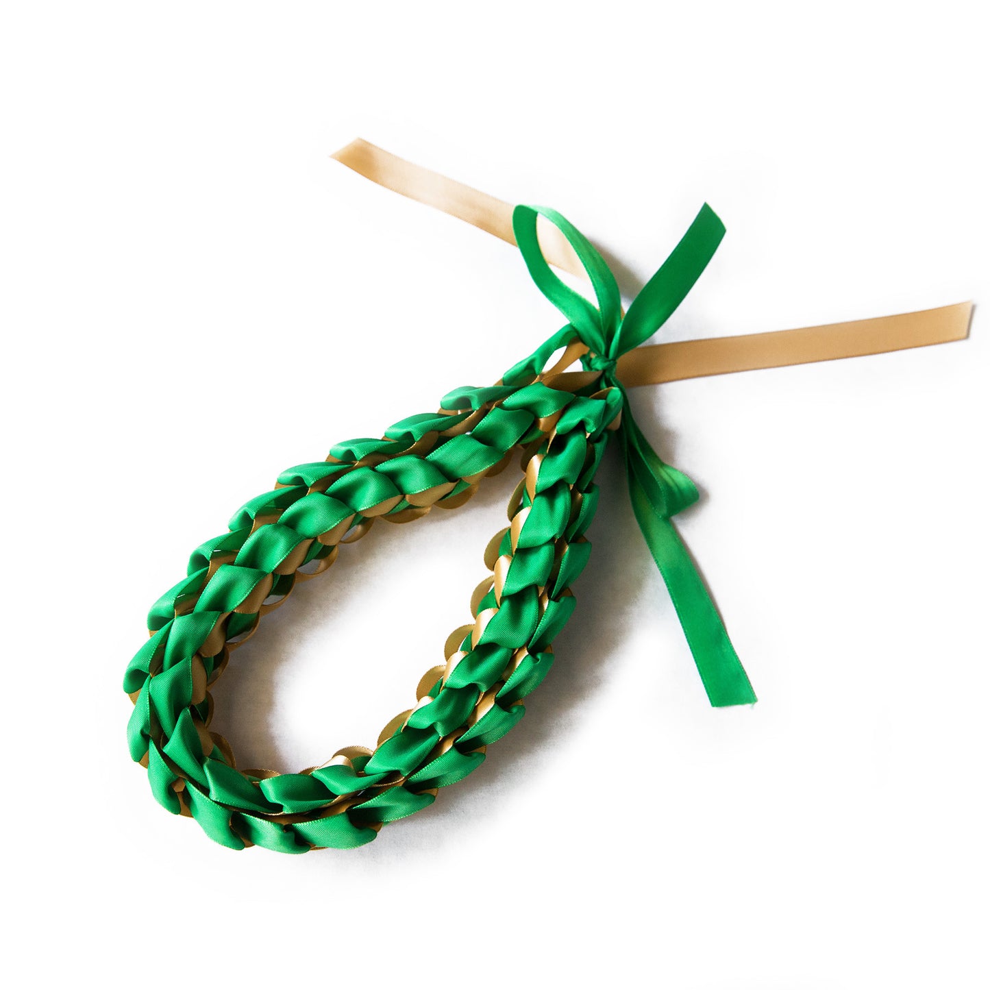 Ribbon Lei - Green & Gold