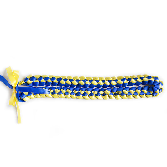 Ribbon Lei - Royal Blue & Yellow