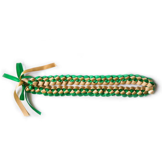 Ribbon Lei - Green & Gold
