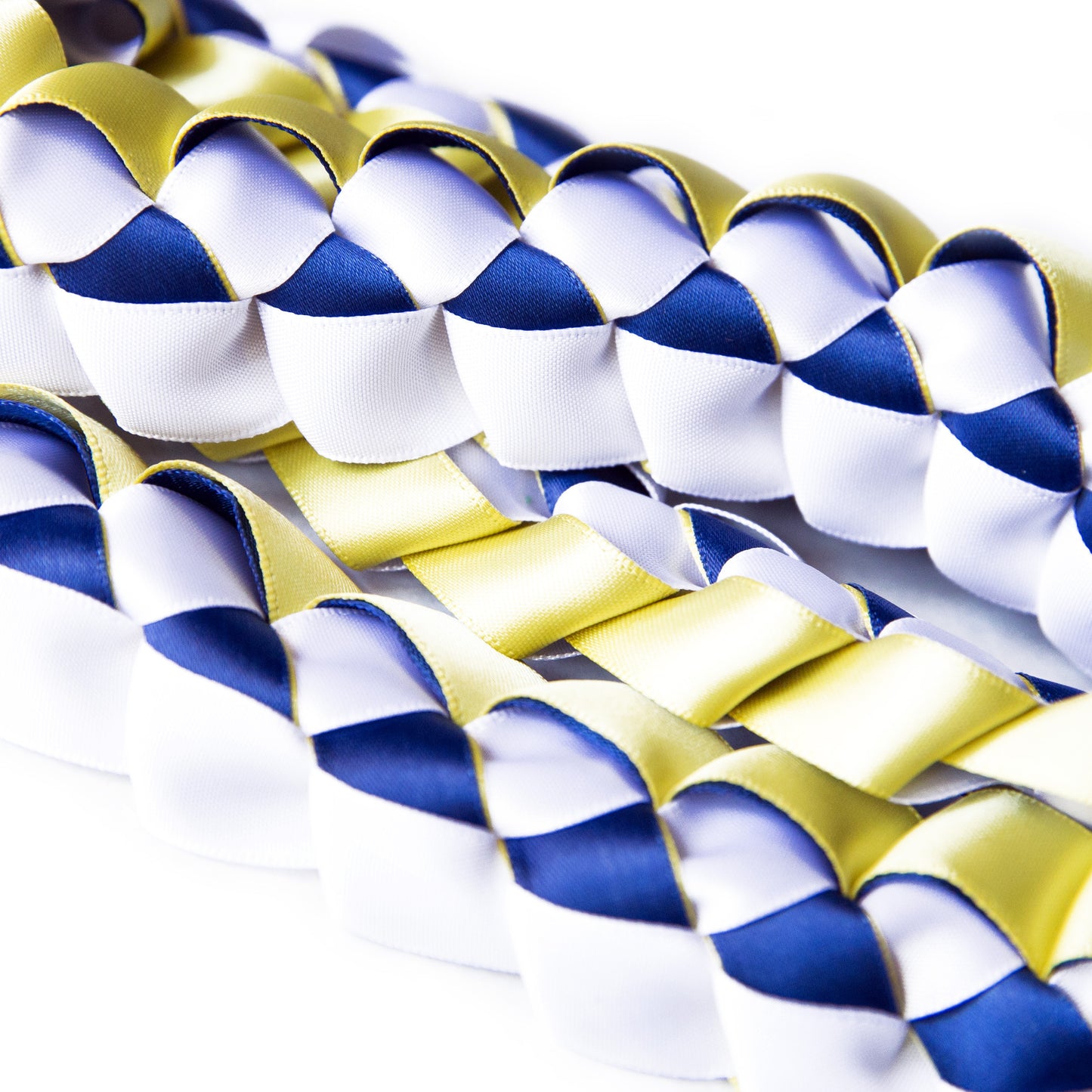 Ribbon Lei - Royal Blue & White & Yellow