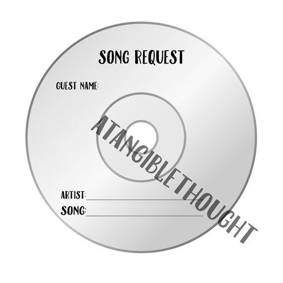 Karaoke Song Request Cards - CD - Sheet of 6 [PDF, Digital Download]