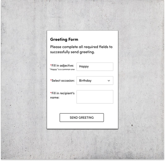 Custom Digital Form Greeting Card