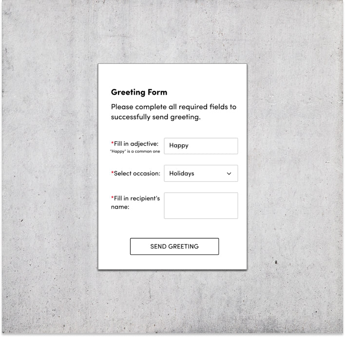 Custom Digital Form Greeting Card