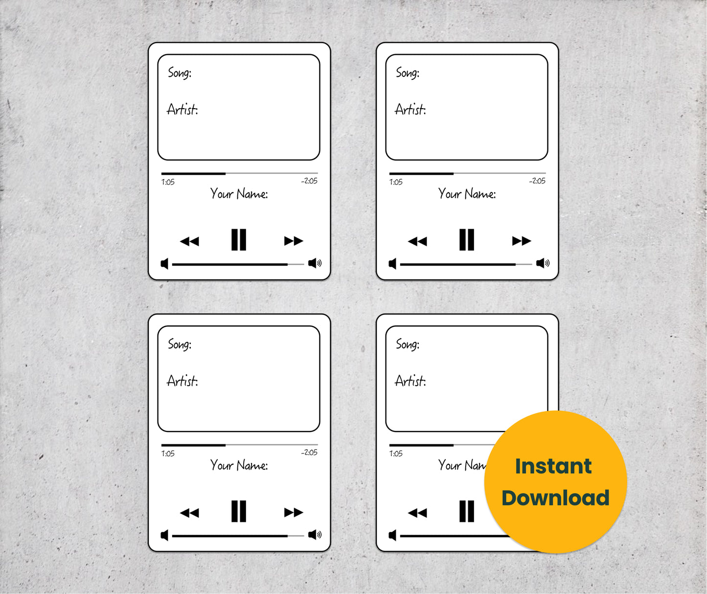 Karaoke Song Request Cards - Music Player Sheet of 12 [PDF, Digital Do – A Tangible Thought karaoke-song-request-cards-music-player-sheet-of-12-pdf-digital-do-a-tangible-thought